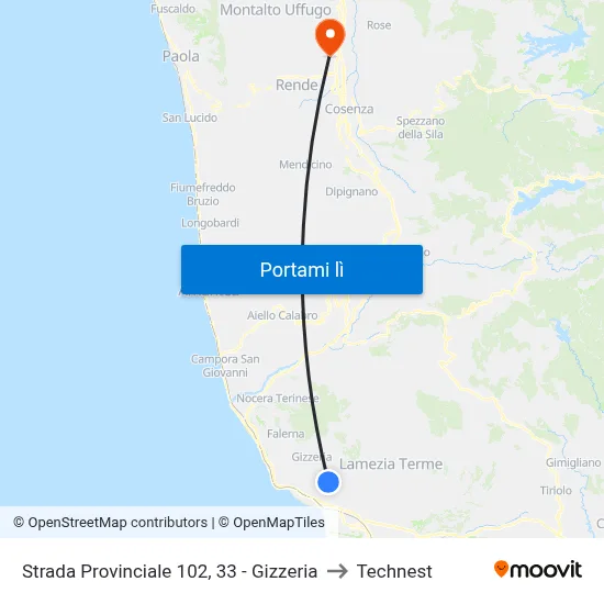 Strada Provinciale 102, 33 - Gizzeria to Technest map