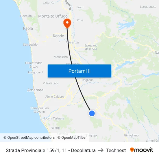 Strada Provinciale 159/1, 11 - Decollatura to Technest map