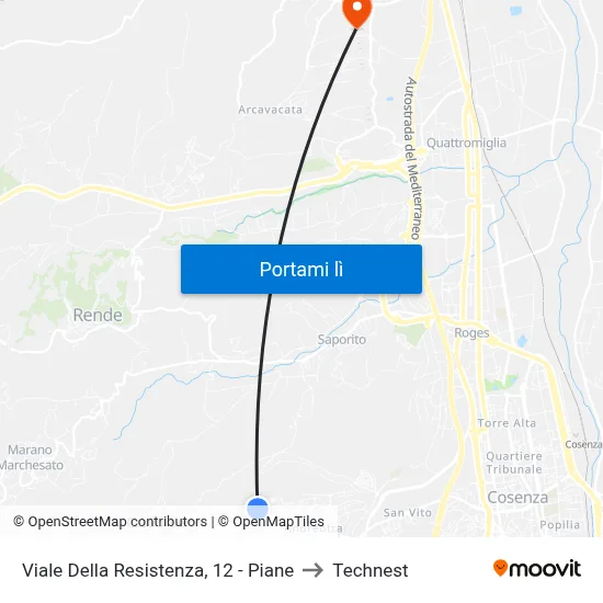 Viale Della Resistenza, 12 - Piane to Technest map