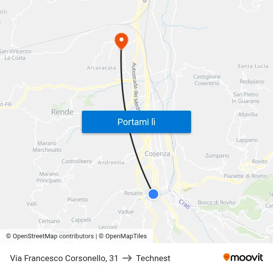 Via Francesco Corsonello, 31 to Technest map