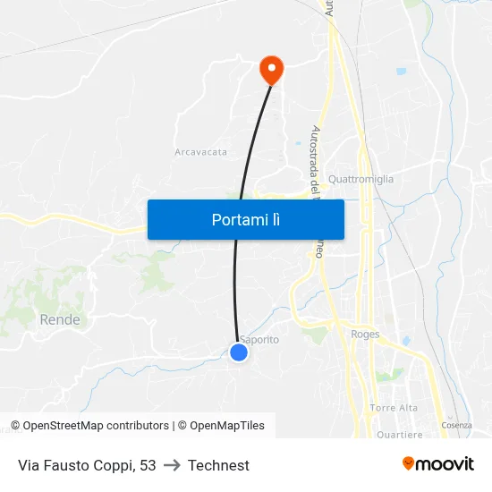 Via Fausto Coppi, 53 to Technest map