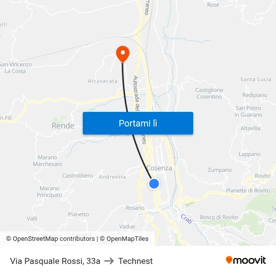 Via Pasquale Rossi, 33a to Technest map