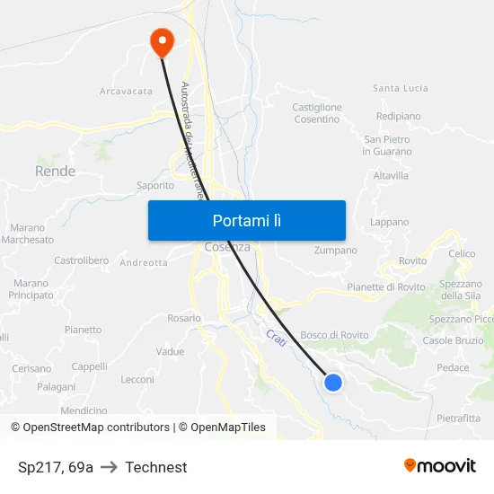 Sp217, 69a to Technest map
