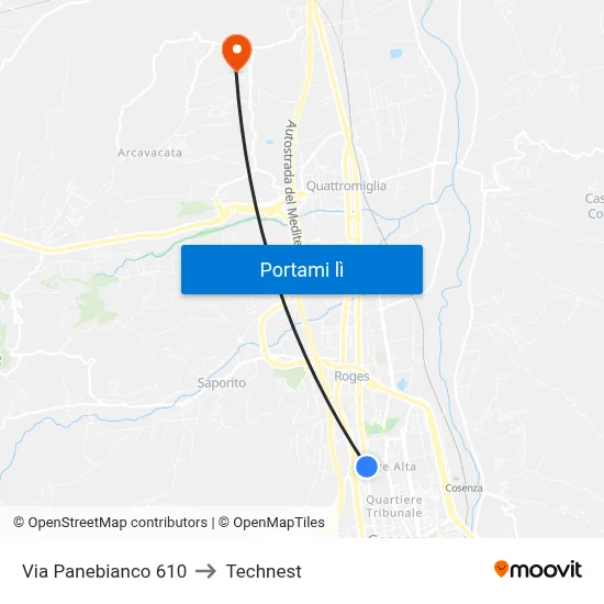 Via Panebianco 610 to Technest map
