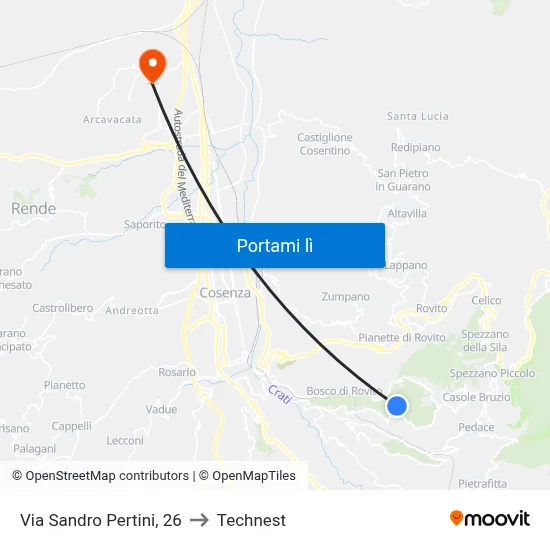 Via Sandro Pertini, 26 to Technest map