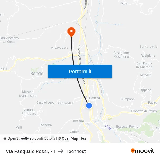 Via Pasquale Rossi, 71 to Technest map