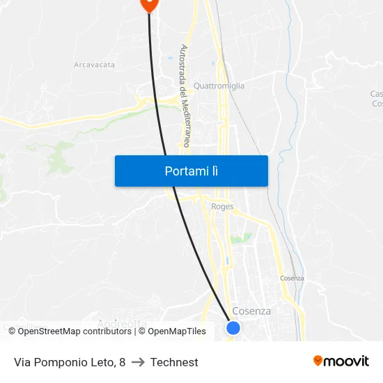 Via Pomponio Leto, 8 to Technest map