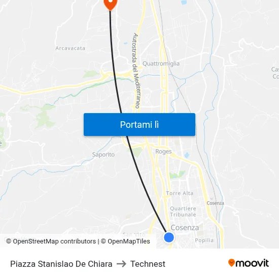 Piazza Stanislao De Chiara to Technest map