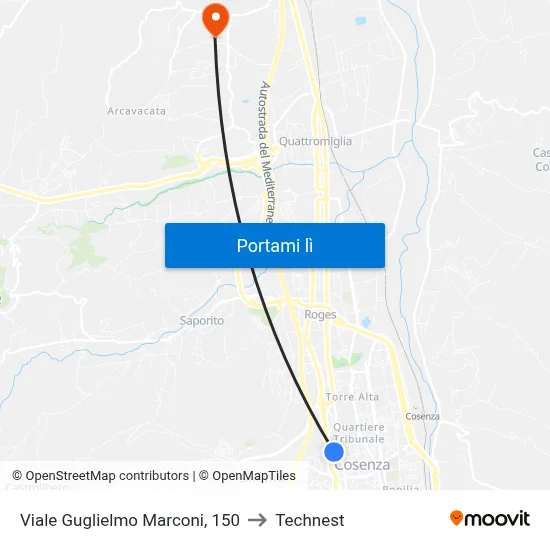 Viale Guglielmo Marconi, 150 to Technest map