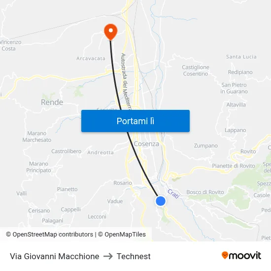 Via Giovanni Macchione to Technest map