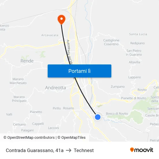 Contrada Guarassano, 41a to Technest map
