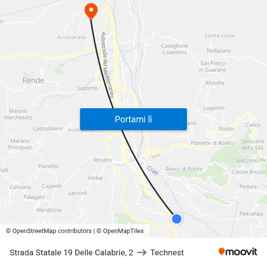 Strada Statale 19 Delle Calabrie, 2 to Technest map