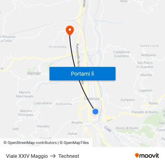 Viale XXIV Maggio to Technest map