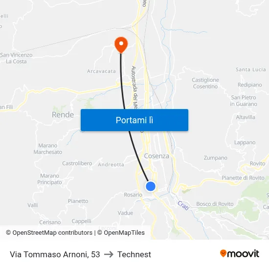 Via Tommaso Arnoni, 53 to Technest map