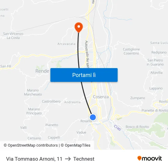 Via Tommaso Arnoni, 11 to Technest map