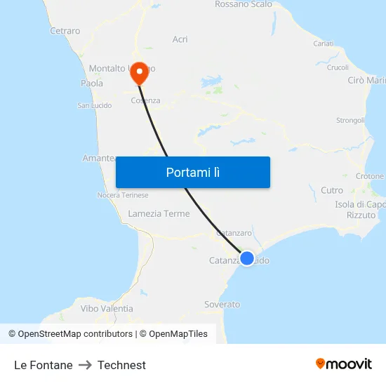Le Fontane to Technest map