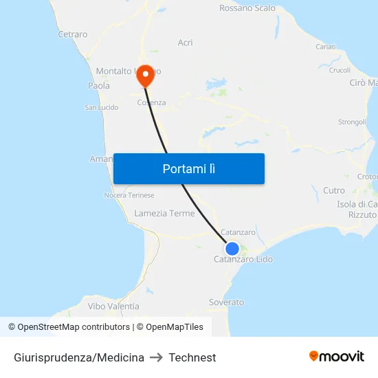 Giurisprudenza/Medicina to Technest map