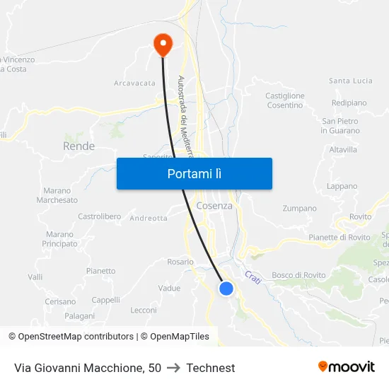 Via Giovanni Macchione, 50 to Technest map