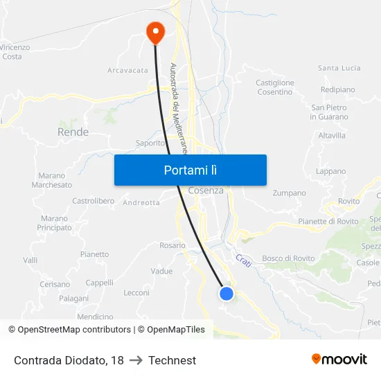 Contrada Diodato, 18 to Technest map