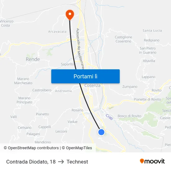 Contrada Diodato, 18 to Technest map