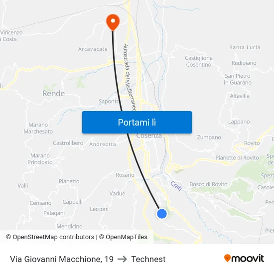 Via Giovanni Macchione, 19 to Technest map