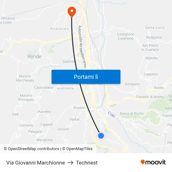 Via Giovanni Marchionne to Technest map
