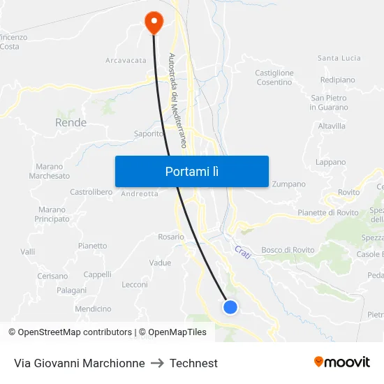 Via Giovanni Marchionne to Technest map