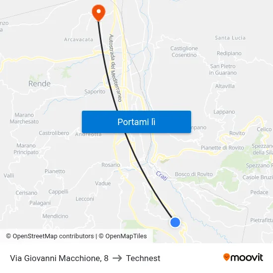 Via Giovanni Macchione, 8 to Technest map