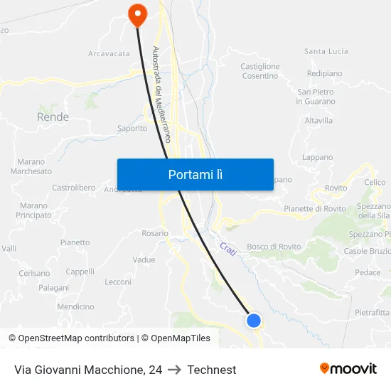 Via Giovanni Macchione, 24 to Technest map