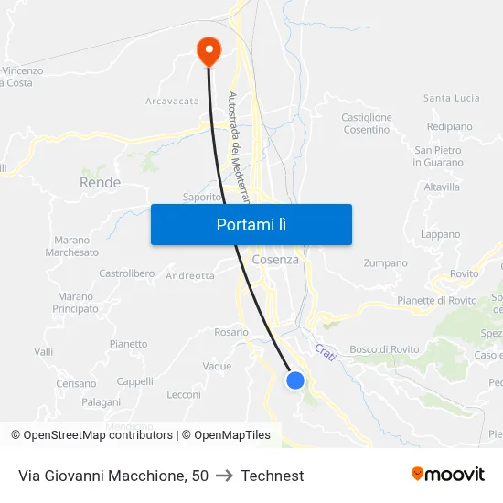 Via Giovanni Macchione, 50 to Technest map