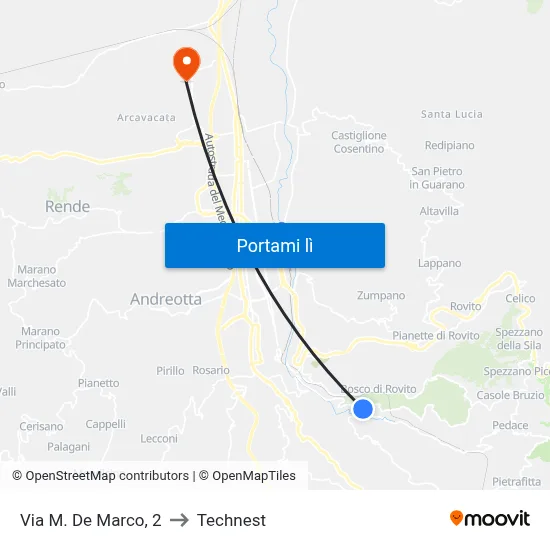 Via M. De Marco, 2 to Technest map