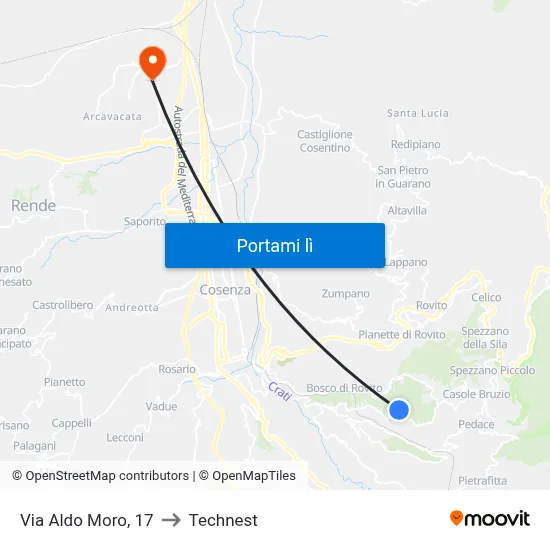 Via Aldo Moro, 17 to Technest map