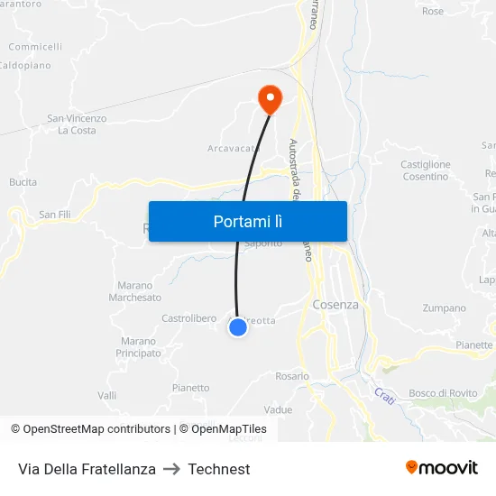 Via Della Fratellanza to Technest map
