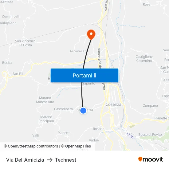 Via Dell'Amicizia to Technest map