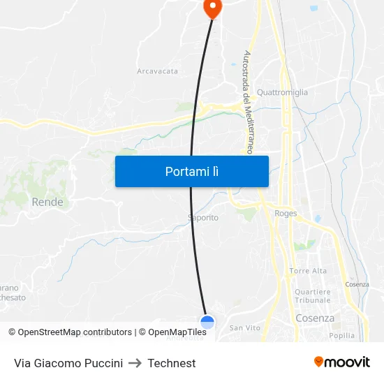Via Giacomo Puccini to Technest map