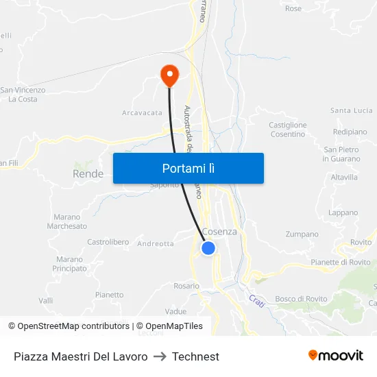 Piazza Maestri Del Lavoro to Technest map