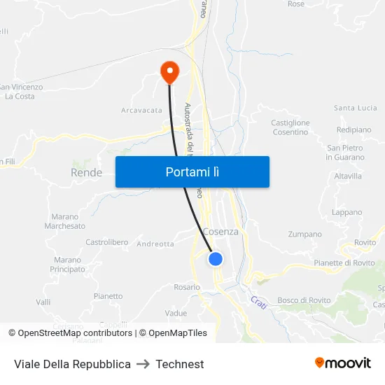 Viale Della Repubblica to Technest map