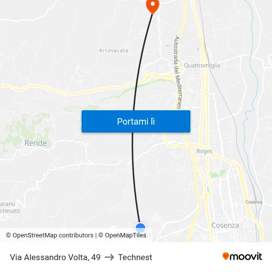 Via Alessandro Volta, 49 to Technest map