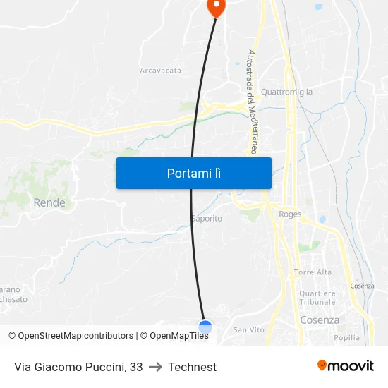 Via Giacomo Puccini, 33 to Technest map