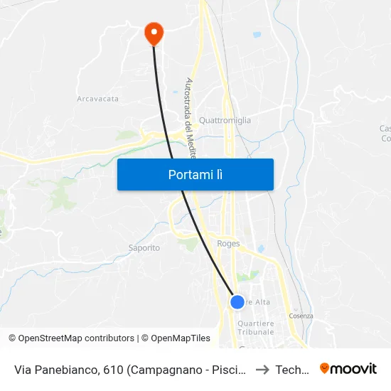 Via Panebianco, 610 (Campagnano - Piscina Comunale) to Technest map