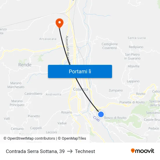 Contrada Serra Sottana, 39 to Technest map