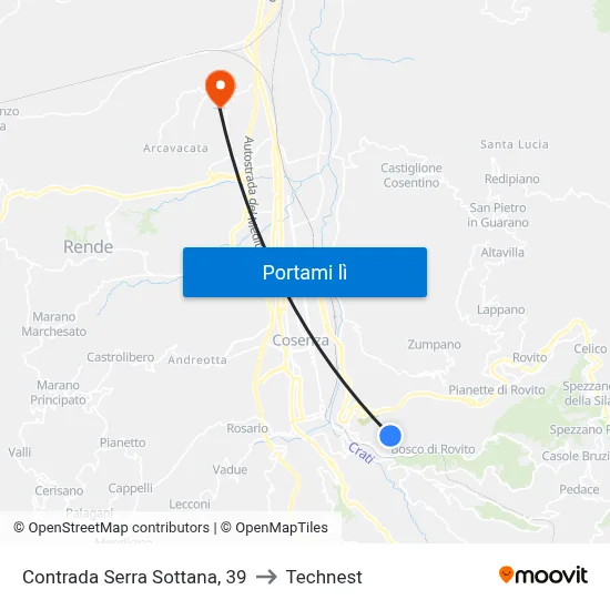 Contrada Serra Sottana, 39 to Technest map