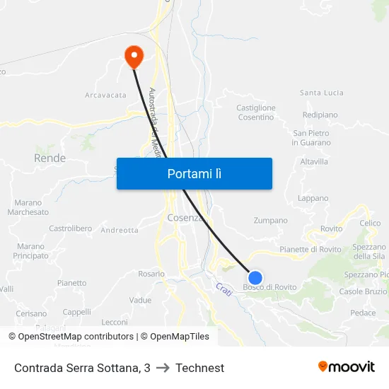 Contrada Serra Sottana, 3 to Technest map