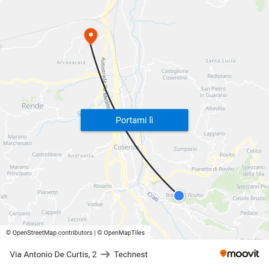 Via Antonio De Curtis, 2 to Technest map