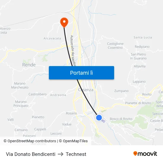 Via Donato Bendicenti to Technest map