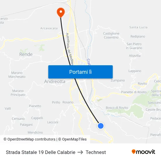 Strada Statale 19 Delle Calabrie to Technest map