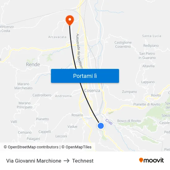 Via Giovanni Marchione to Technest map