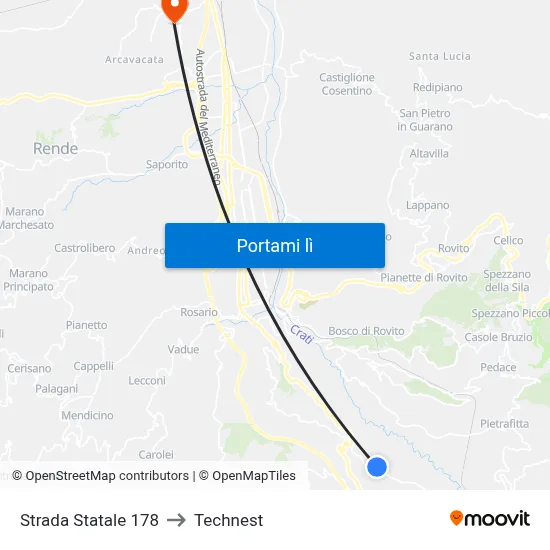 Strada Statale 178 to Technest map