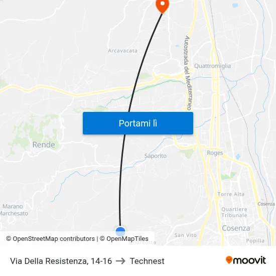 Via Della Resistenza, 14-16 to Technest map