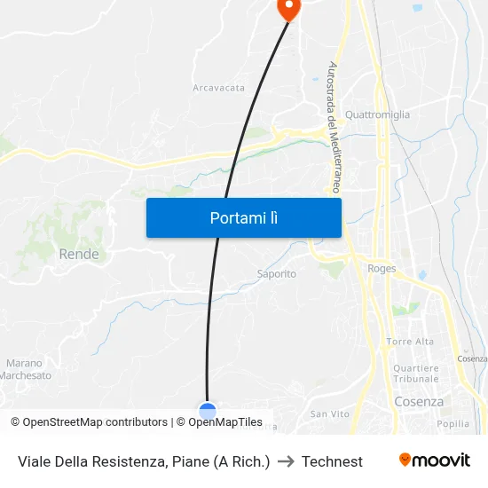 Viale Della Resistenza, Piane (A Rich.) to Technest map